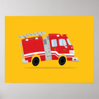 Niedliche Feuerwehrkunde Poster