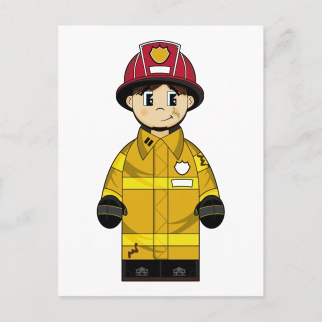 Niedliche Feuerwehrpostkarte Postkarte (Vorderseite)