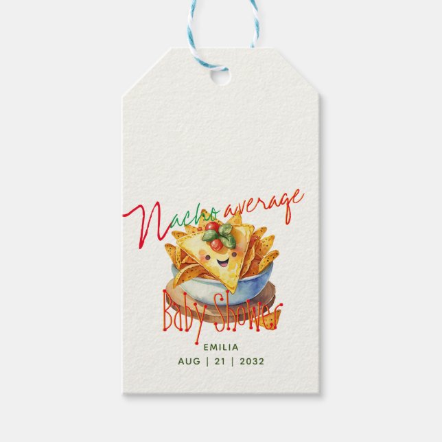 Niedliche Fiesta Nacho Average Baby Dusche nach Ma Geschenkanhänger (Vorderseite)