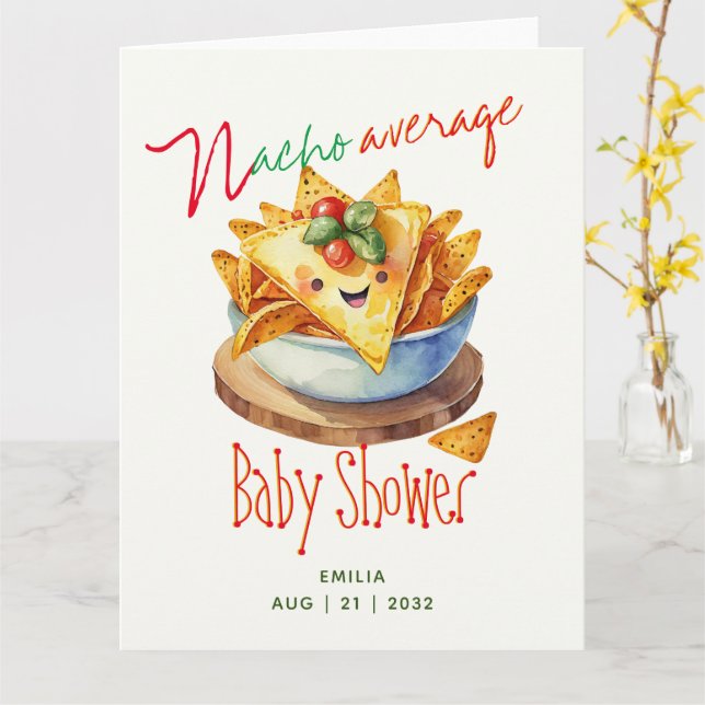 Niedliche Fiesta Nacho Average Baby Dusche nach Ma Karte (Gelbe Blume)