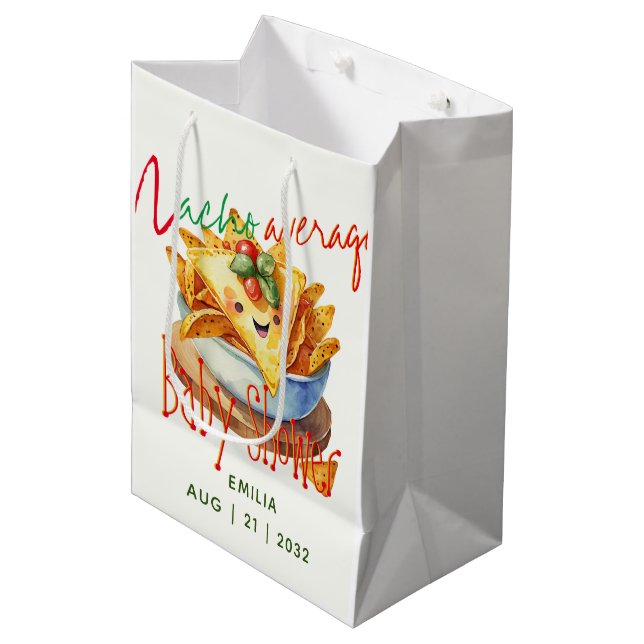 Niedliche Fiesta Nacho Average Baby Dusche nach Ma Mittlere Geschenktüte (Vorderseite Schrägansicht)