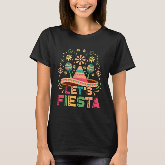 niedliche Fiesta Party Wortart T-Shirt (Vorderseite)