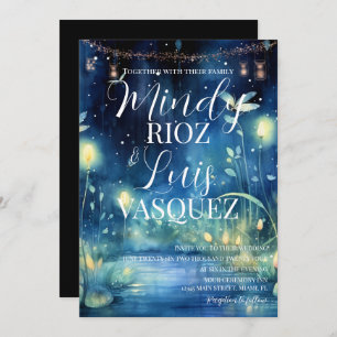 Niedliche Fireflies String Lights Hochzeitseinladu Einladung