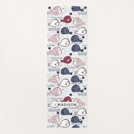 Niedliche Fisch-Muster-Name-Yogamatte Yogamatte