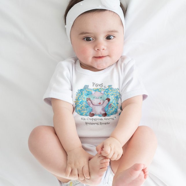 Niedliche Fische Aquarell Zodiac Baby Strampler (Von Creator hochgeladen)