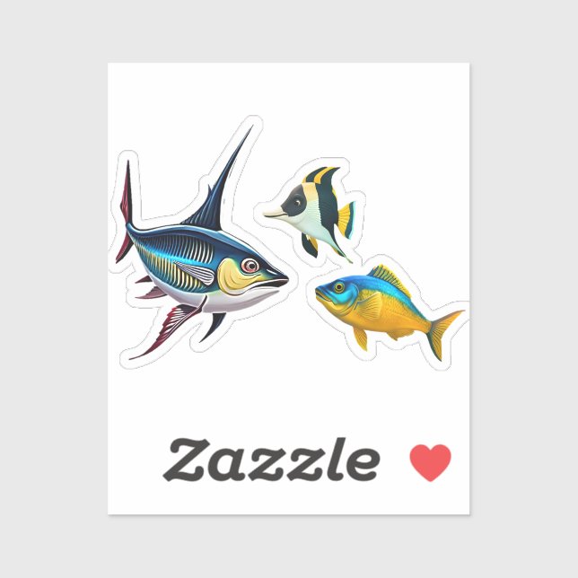 niedliche Fische Aufkleber (Blatt)