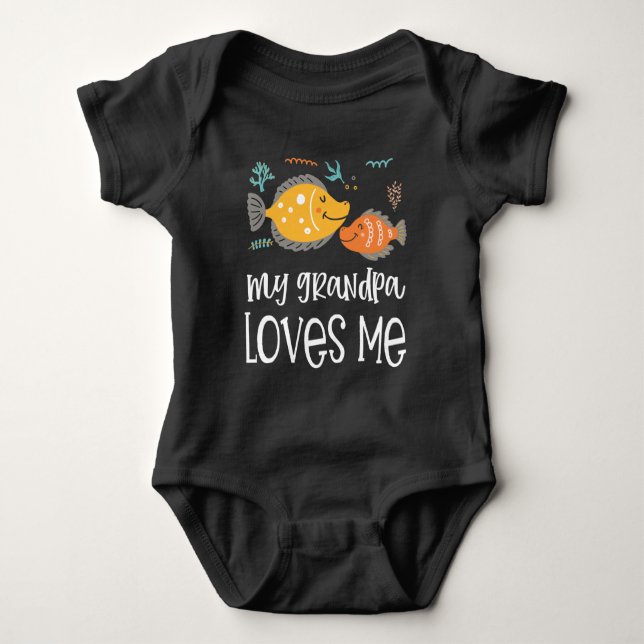 Niedliche Fische 🐠 meine Opa-Lieben Baby Strampler (Vorderseite)