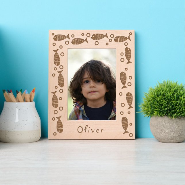 Niedliche Fische und Blasen Geätzte Rahmen (Von Creator hochgeladen)