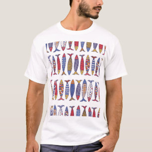 Niedliche Fischillustrierung: Kinder nahtloser Hin T-Shirt