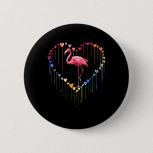 Niedliche Flamingo im Herzen Liebe für Fun Pet Lov Button