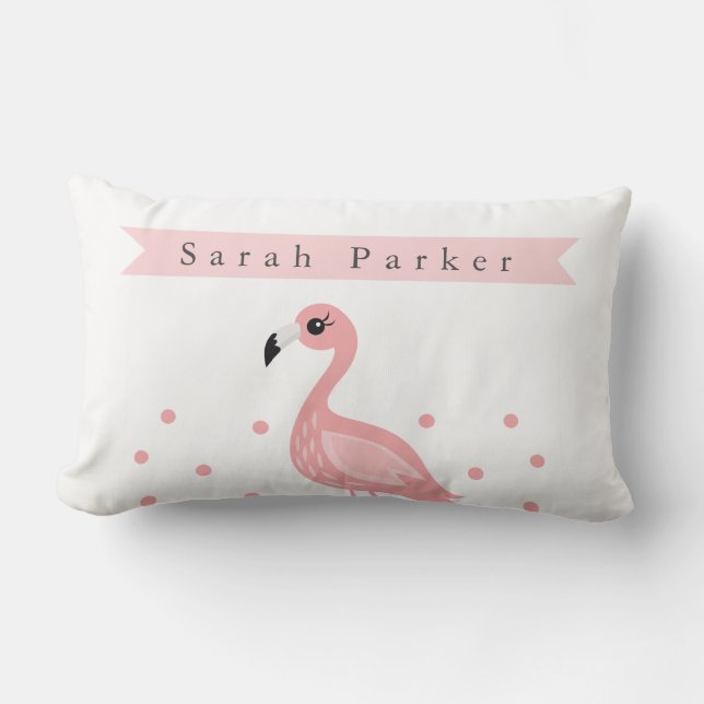 Niedliche Flamingo-Kinder/Kinderzimmer-Kissen Lendenkissen (Vorderseite)