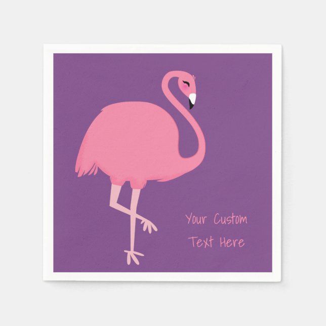 Niedliche Flamingo-Papierservietten Serviette (Vorderseite)
