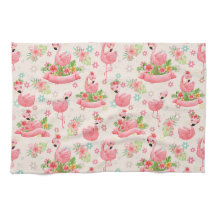 Niedliche Flamingos und tropische Blume