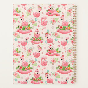 Niedliche Flamingos und tropische Blume Planer