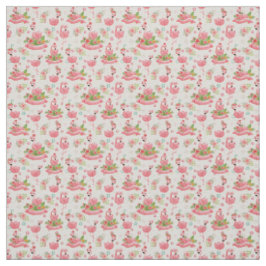 Niedliche Flamingos und tropische Blume Stoff