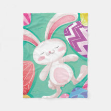 Niedliche Fleece-Decke Osterhasewatercolor-|
