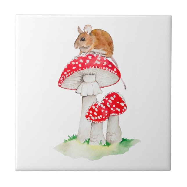 Niedliche Fliegenmaus Fliese (Vorderseite)