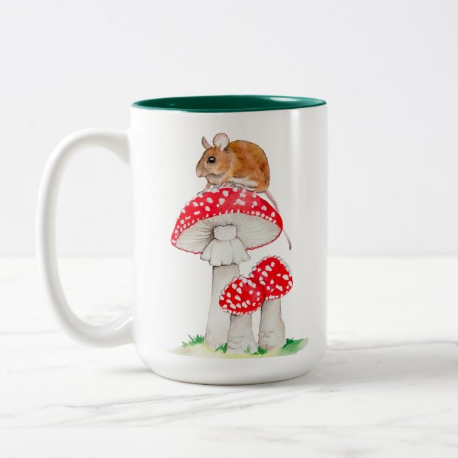 Niedliche Fliegenmaus Zweifarbige Tasse (Links)