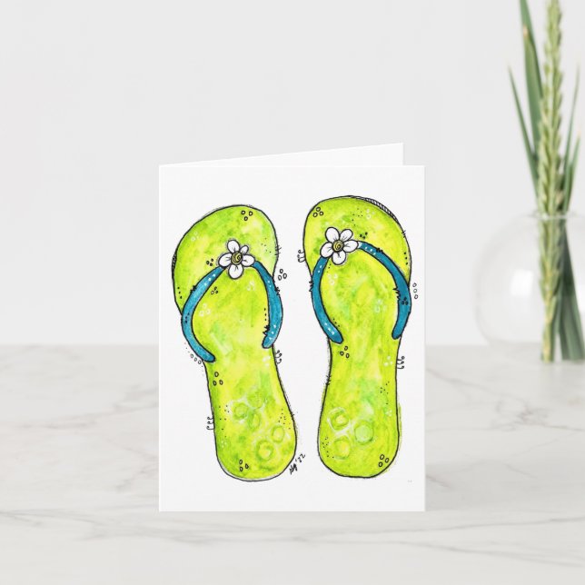Niedliche Flip Flops Karte (Vorderseite)