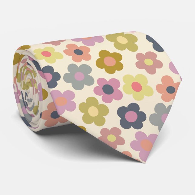 Niedliche Flora Wiadow Pattern Neck Tie Krawatte (Gerollt)