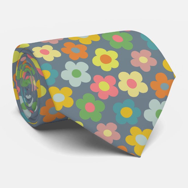 Niedliche Flora Wiadow Pattern Neck Tie Krawatte (Gerollt)