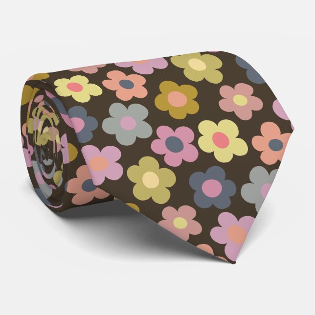 Niedliche Flora Wiadow Pattern Neck Tie Krawatte (Gerollt)