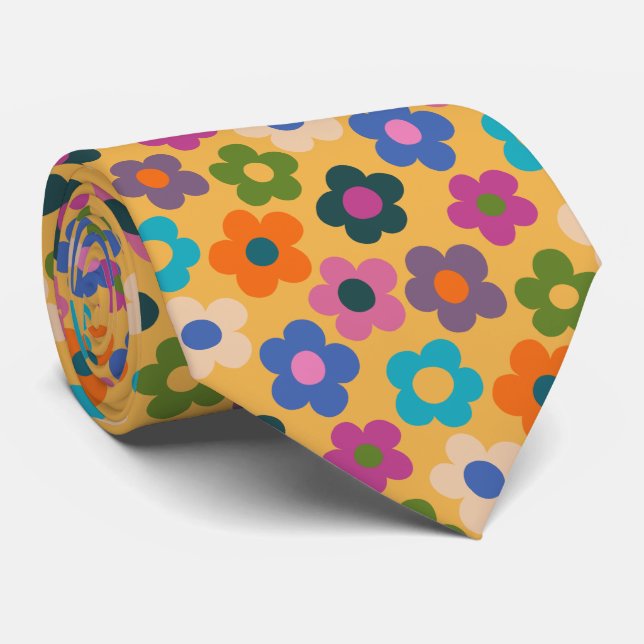 Niedliche Flora Wiadow Pattern Neck Tie Krawatte (Gerollt)