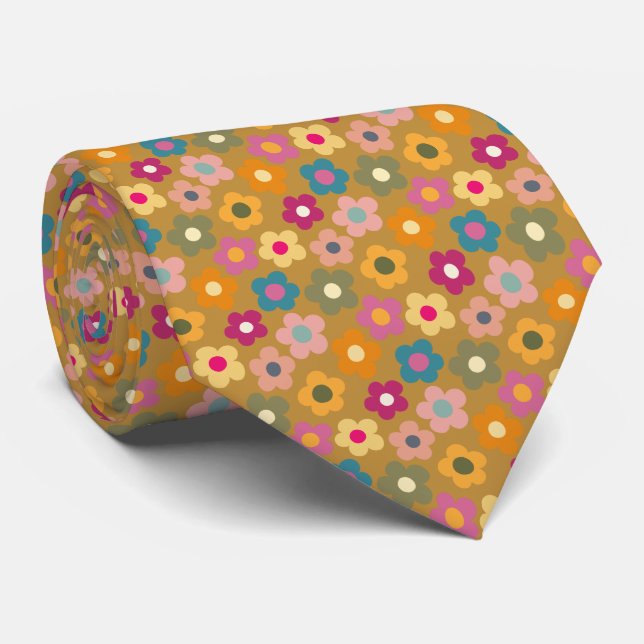 Niedliche Flora Wiadow Pattern Neck Tie Krawatte (Gerollt)