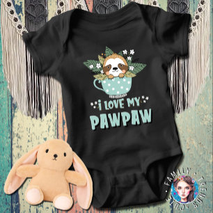 Niedliche floral Kawaii Raccoon I Liebe My Pawpaw Baby Strampler