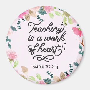 Niedliche Floral Watercolor Lehrerin Magnet