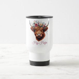 Niedliche, florale/frühlingshaltige Kuh Reisebecher