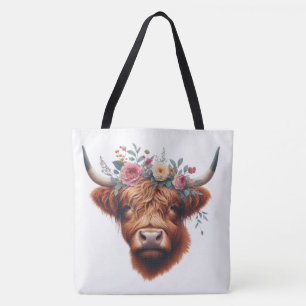 Niedliche, florale/frühlingshaltige Kuh Tasche