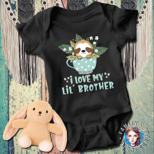 Niedliche florale Kawaii Raccoon I Liebe My Lil Br Baby Strampler