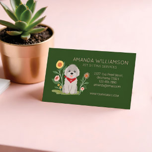 Niedliche florale maltesische Poodle Hundelpflege Magnetische Visitenkarte