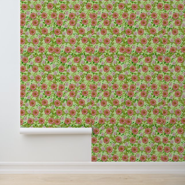 Niedliche florale Tapete (Anwendung)