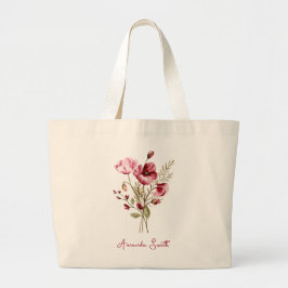 Niedliche florale Wilde Blume Name Script Tote Bag Jumbo Stoffbeutel