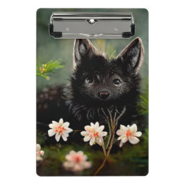 Niedliche florale Wildtierplatte Mini Klemmbrett