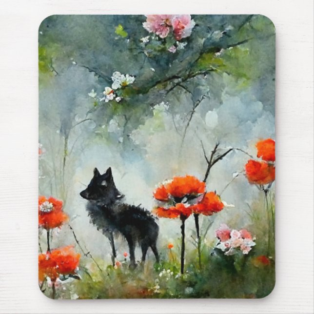 Niedliche florenfreie Wildtiermaus Mousepad (Vorne)