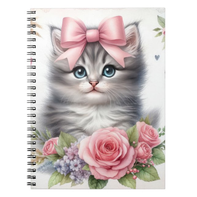 NIEDLICHE FLÜFFENKÜCHE MIT BOWS & BLUME NOTIZBLOCK (Vorderseite)