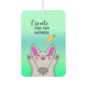 Niedliche Fluffy Happy Bunny Positive Vibe Sweet Autolufterfrischer