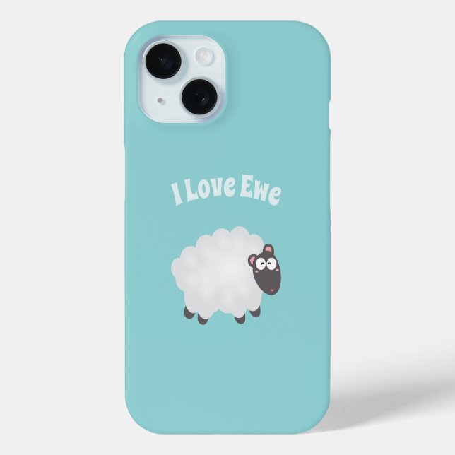 Niedliche Fluffy Lamb Cartoon Funny I Liebe You Pu Case-Mate iPhone Hülle (Rückseite)