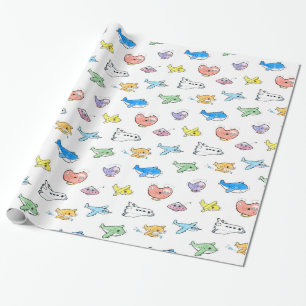 Niedliche Flugzeuge Geschenkpapier