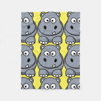 Niedliche Flusspferd-Cartoon-Fleece-Decke Fleecedecke