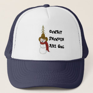 Niedliche Folk Art Cowboy Snowman Truckerkappe