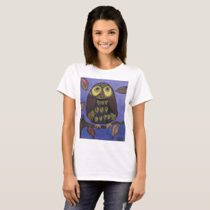 Niedliche Folk Art Owl Bird Malerei T-Shirt