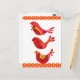 Niedliche Folk Art Red Bird Trio Postkarte (Vorderseite/Rückseite Beispiel)