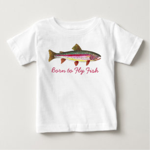 Niedliche Forellenfischerei "Geboren zu Fischen" Baby T-shirt