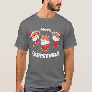 Niedliche Foten in Weihnachtssocken zu Weihnachten T-Shirt