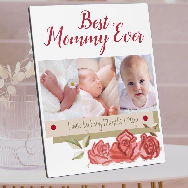 Niedliche FotoCollage Beste Mama je erster Müttert Fotoplatte (Von Creator hochgeladen)