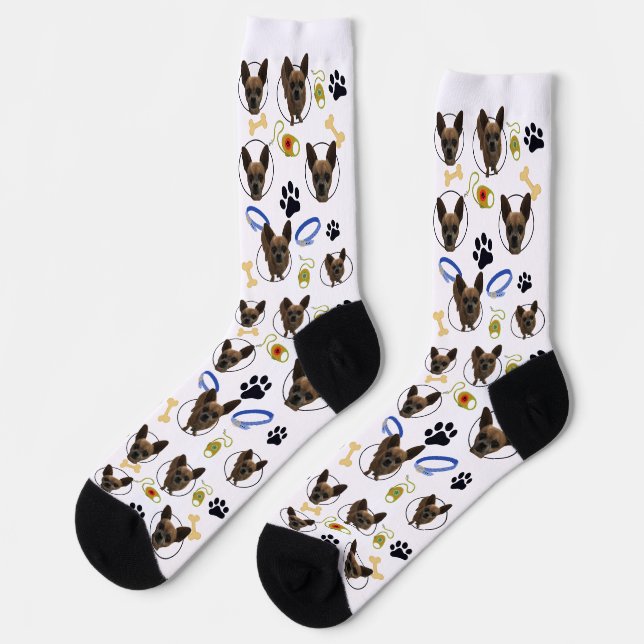 Niedliche Fotos, Pfoten und Stuck, kundenspezifisc Socken (Linkes Detail)